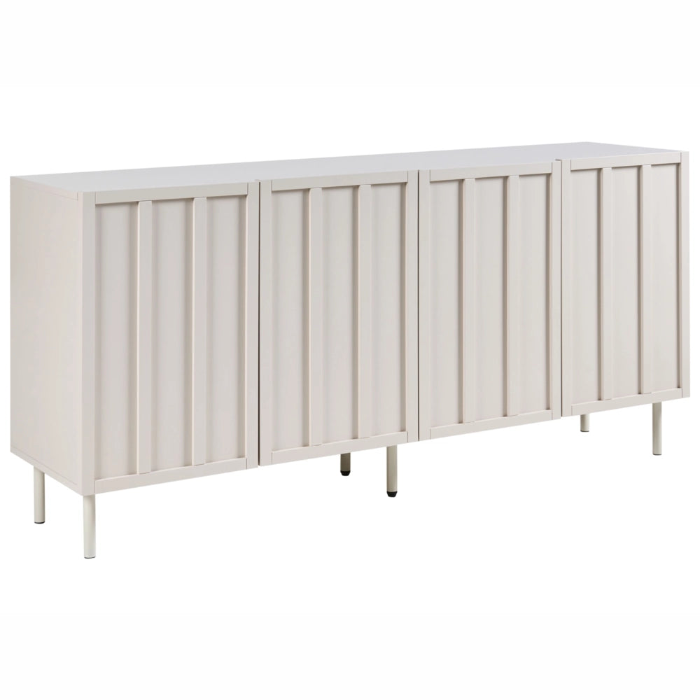 Credenza beige chiaro MDF 4 ante Gambe in metallo Cashmere Design moderno Camera da letto