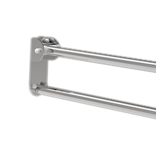 Barra maniglione ribaltabile cm 83 con porta rotolo e piastra lunga inox lucido