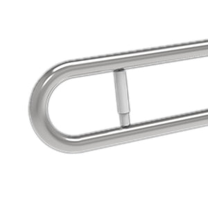 Barra maniglione ribaltabile cm 83 con porta rotolo e piastra lunga inox lucido