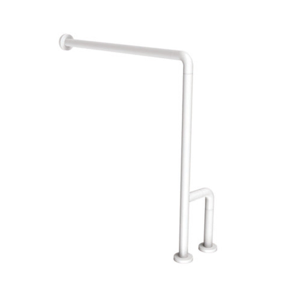 Barra maniglione parete e pavimento per disabili e terza etã€ destra o sinistra alluminio nylon bianco