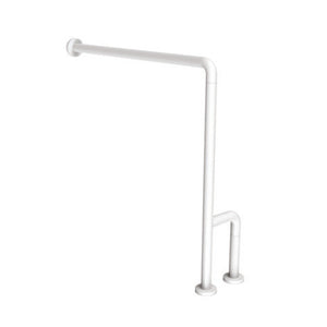 Barra maniglione parete e pavimento per disabili e terza etã€ destra o sinistra alluminio nylon bianco