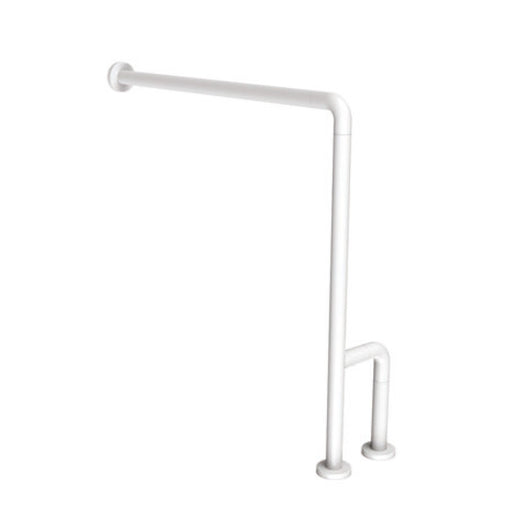 Barra maniglione parete e pavimento per disabili e terza etã€ destra o sinistra alluminio nylon bianco