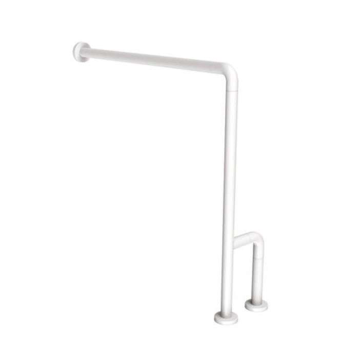 Barra maniglione parete e pavimento per disabili e terza etã€ destra o sinistra alluminio nylon bianco