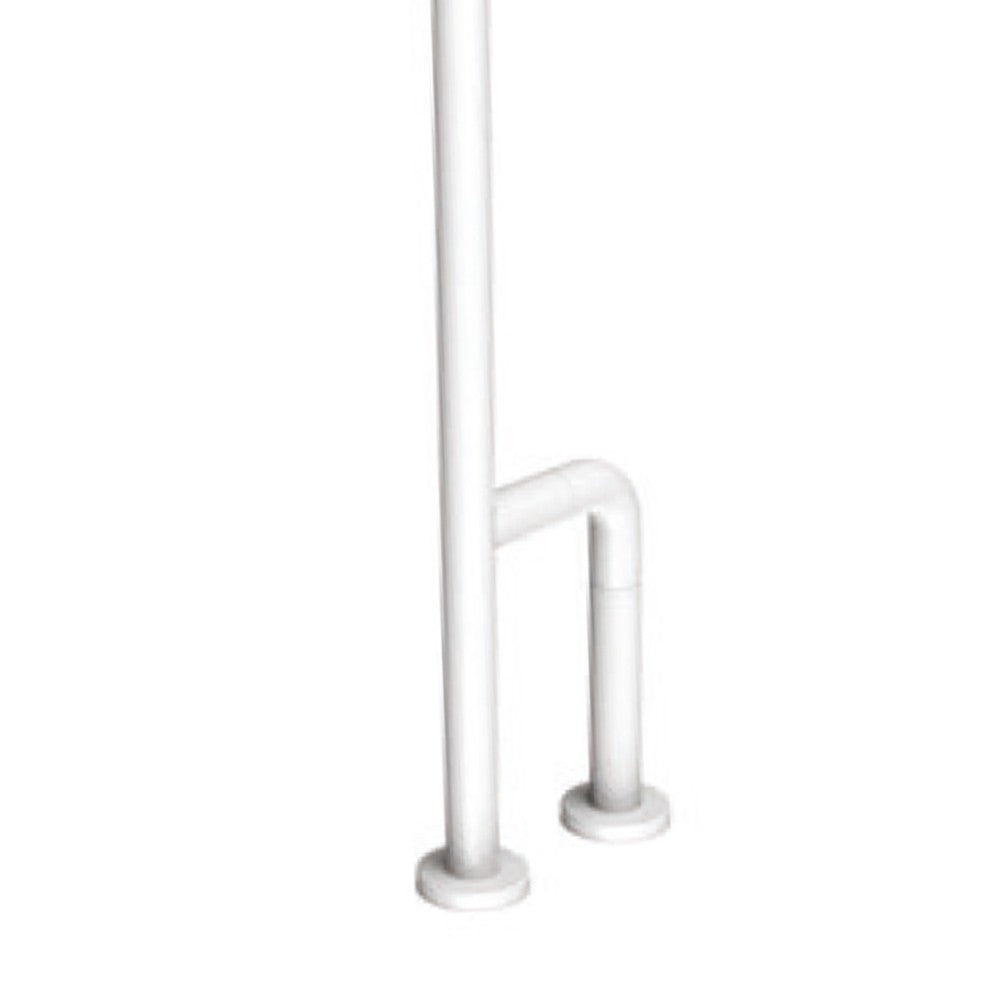 Barra maniglione parete e pavimento per disabili e terza etã€ destra o sinistra alluminio nylon bianco