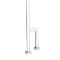 Barra maniglione parete e pavimento per disabili e terza etã€ destra o sinistra alluminio nylon bianco