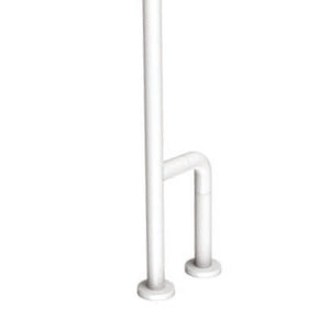 Barra maniglione parete e pavimento per disabili e terza etã€ destra o sinistra alluminio nylon bianco