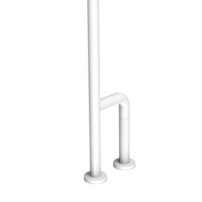 Barra maniglione parete e pavimento per disabili e terza etã€ destra o sinistra alluminio nylon bianco
