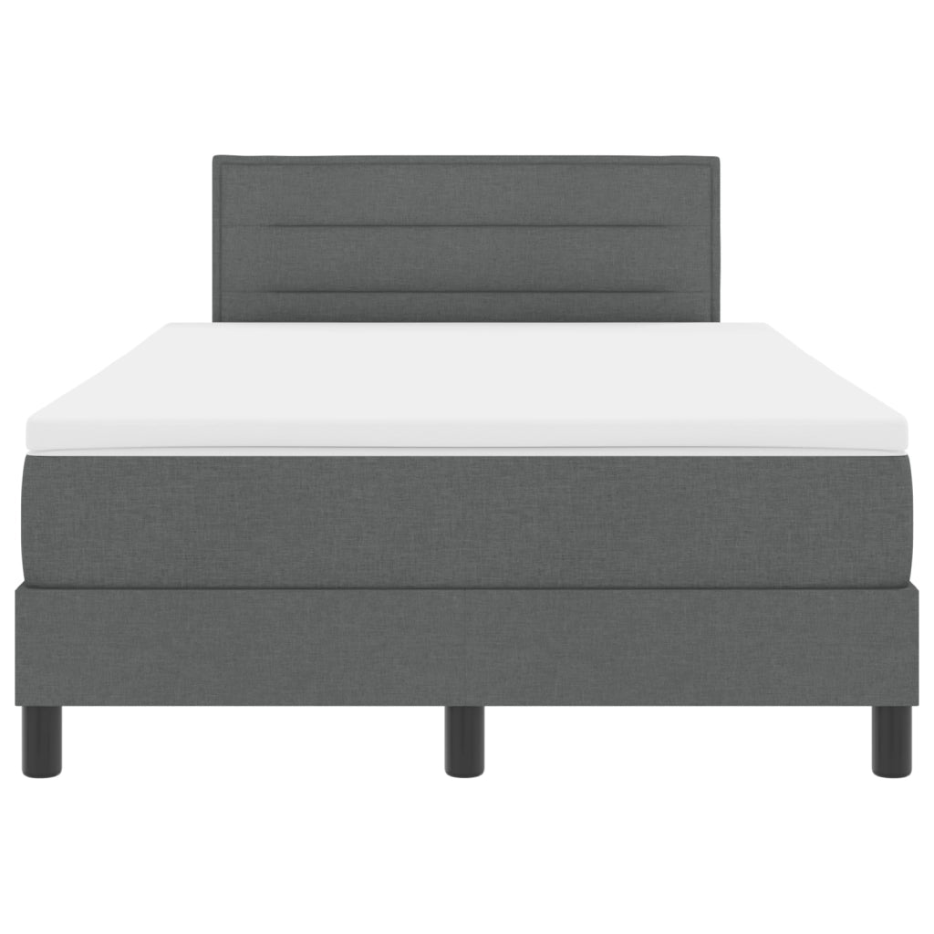 Letto a molle con materasso e LED grigio scuro 120x200 cm tessuto