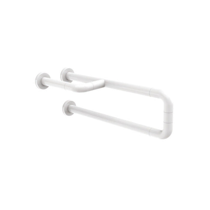 Barra maniglione fissa destra o sinistra per ausili disabili cm60 alluminio e nylon bianco