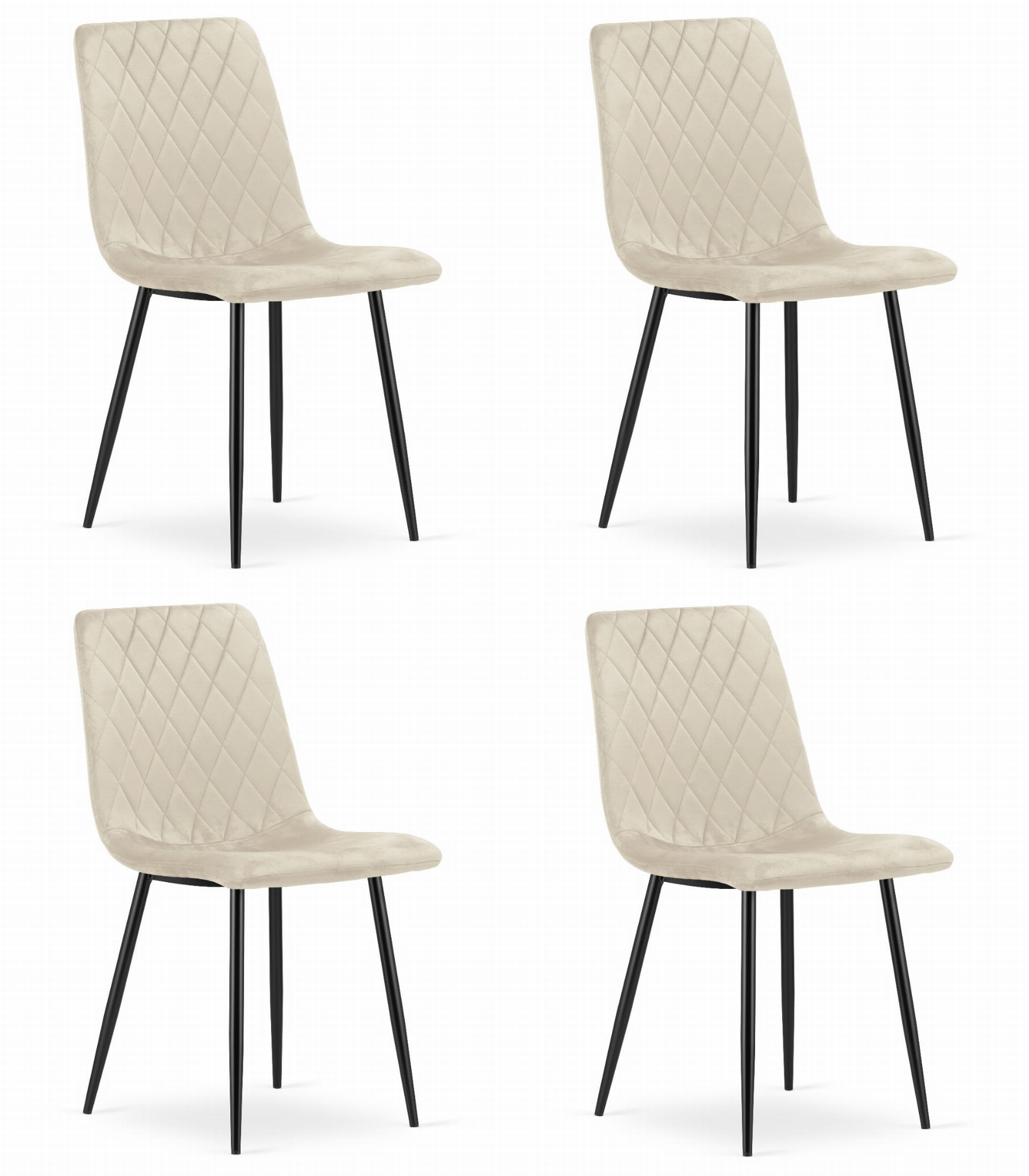 Valora TURIN Sedia Velluto Beige Design ergonomico x4