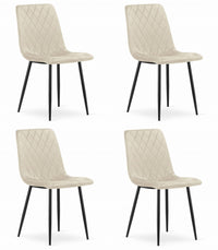 Valora TURIN Sedia Velluto Beige Design ergonomico x4