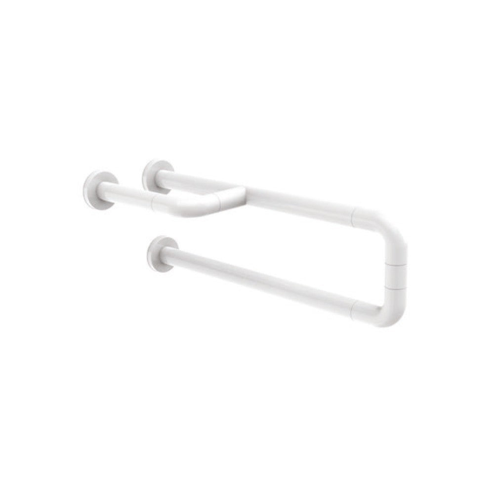 Barra maniglione fissa destra o sinistra per terza etã€ e disabili cm 80 alluminio nylon bianco