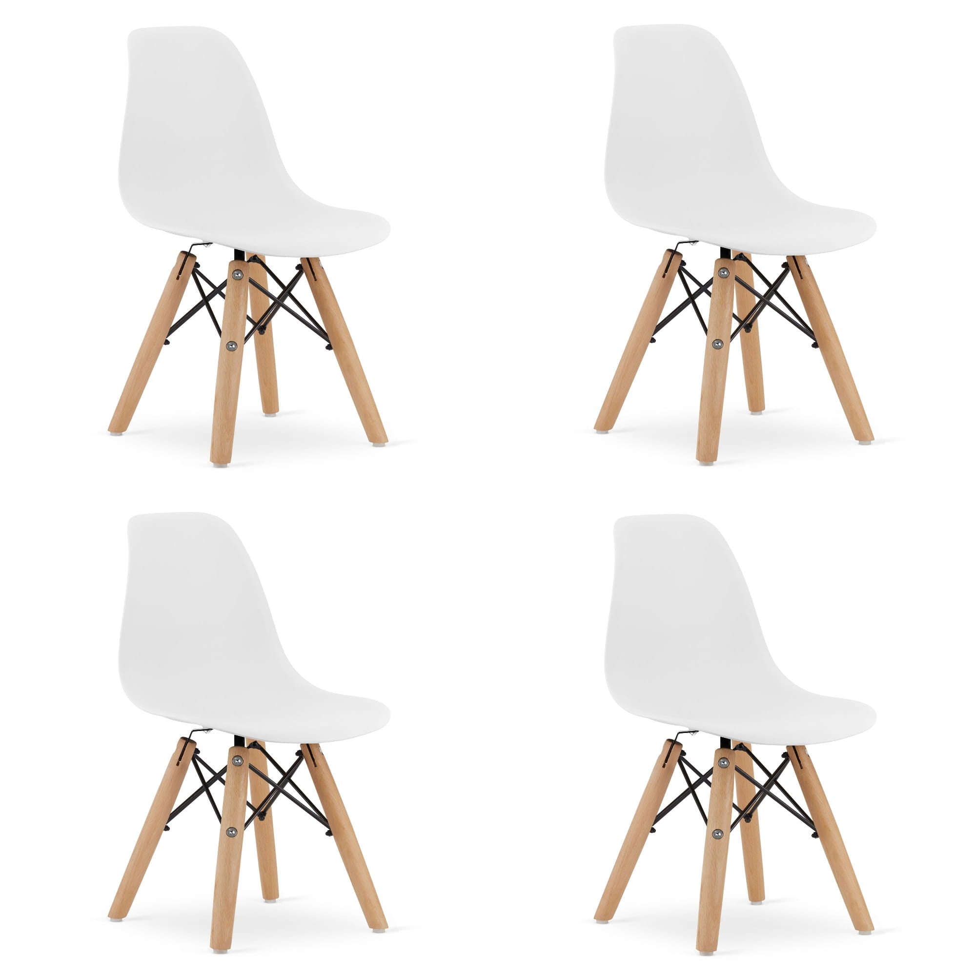 Sedia ergonomica Valora ZUBI con gambe in faggio bianco per bambini x4