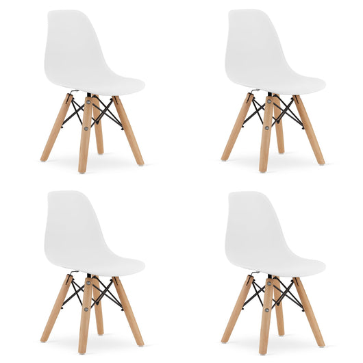 Sedia ergonomica Valora ZUBI con gambe in faggio bianco per bambini x4