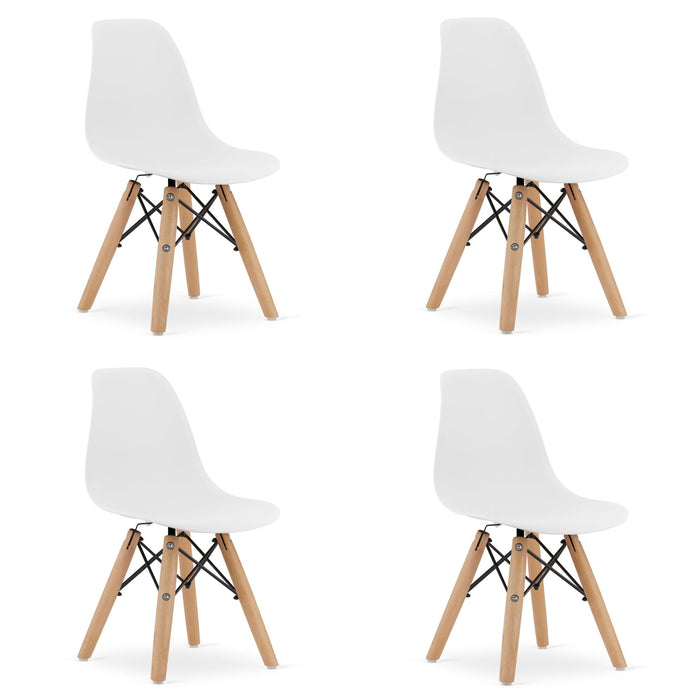 Sedia ergonomica Valora ZUBI con gambe in faggio bianco per bambini x4