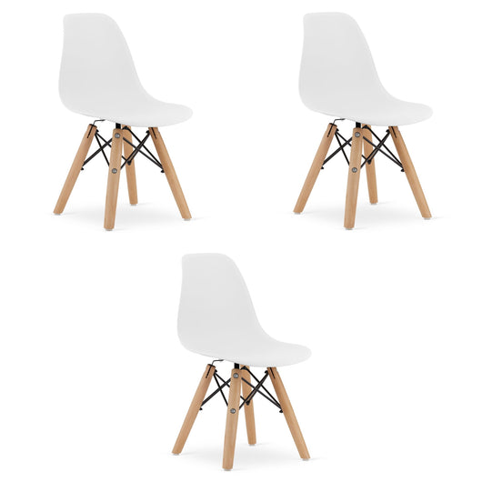 Sedia ergonomica Valora ZUBI con gambe in faggio bianco per bambini x3