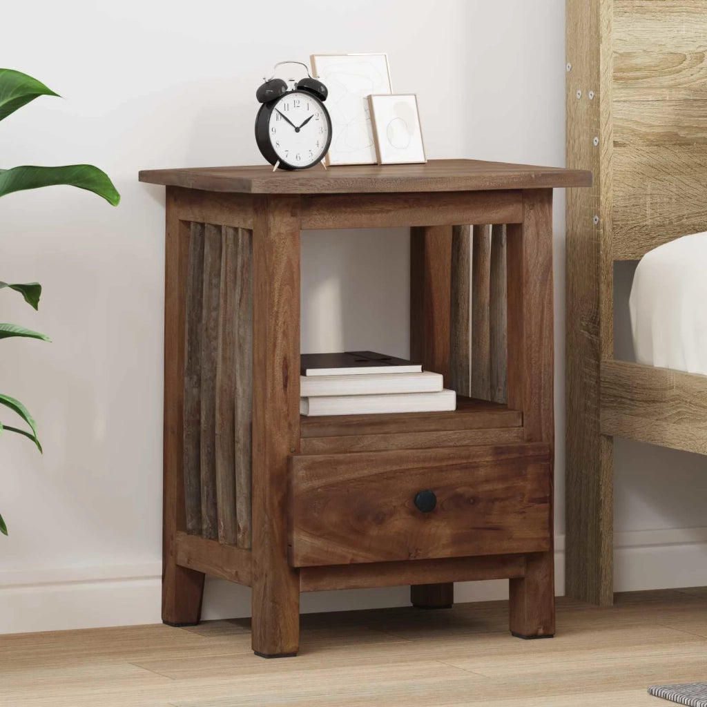 Comodino Marrone 30 x 30 x 47 cm Legno Recuperato Massello 42012370