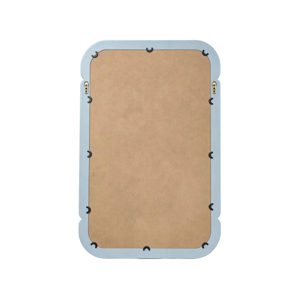 Specchio rettangolare decorativo in legno, 106cm, blu chiaro