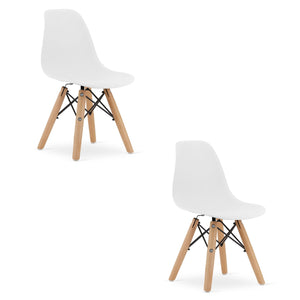 Sedia ergonomica Valora ZUBI con gambe in faggio bianco per bambini x2