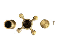 Ricambio maniglia vintage a stella per rubinetto bronzata, completa