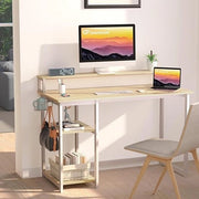 Scrivania per computer, ufficio domestico, tavolo da lavoro, montaggio facile, struttura metallica, 120 x 55cm