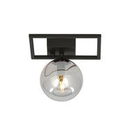 Lampada da soffitto Imago in acciaio nero opaco e vetro grafite