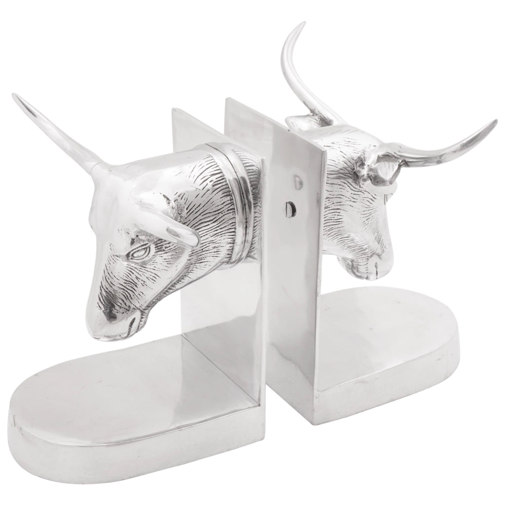 Fermalibri 2 pz Argento 21,5x15,5x20 cm Alluminio Toro