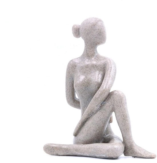 Decorazione per la stanza, statua di yoga ragazza, oggetto decorativo per ufficio, scultura per la camera da letto, oggetto da collezione, materiale ecologico.