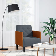 Divano Sedia con Braccioli-Poltrona-Sofa Relax Grigio Scuro 55 cm in Velluto