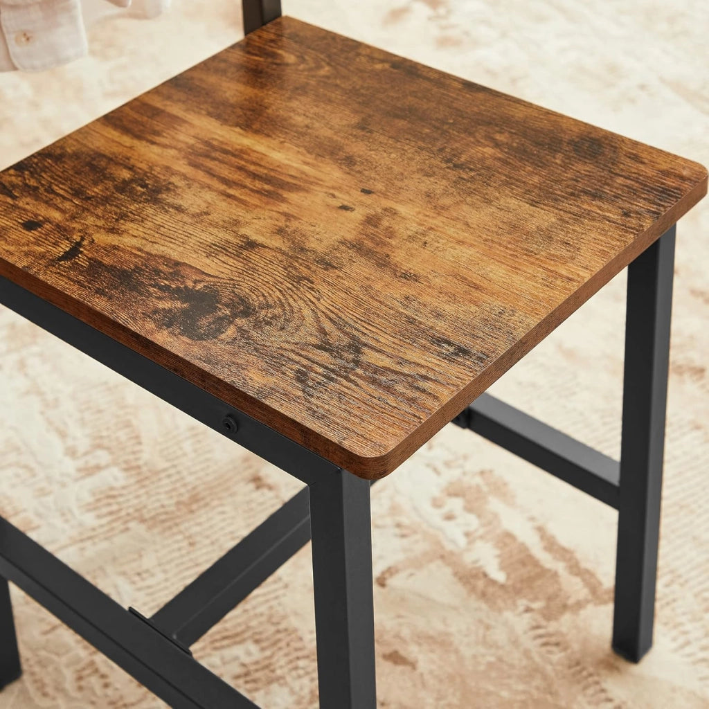 VASAGLE Sedie da Pranzo, Set di 2 Sedie da Cucina, Struttura in Acciaio, Stile Industriale, per Sala da Pranzo, Soggiorno, Cucina, Marrone Vintage e Nero Inchoistro LDC092B01V1