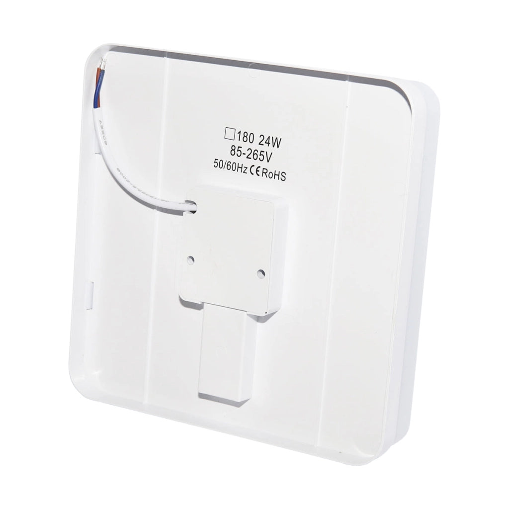Plafoniera LED 24W, 220V, IP20, 180 mm, apparecchio quadrato resistente all'umidità per interni/esterni