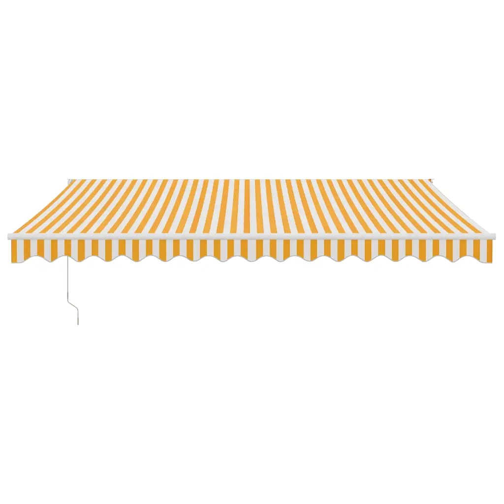 Tenda Sole Retrattile Gialla e Bianca 4x3 m Tessuto e Alluminio