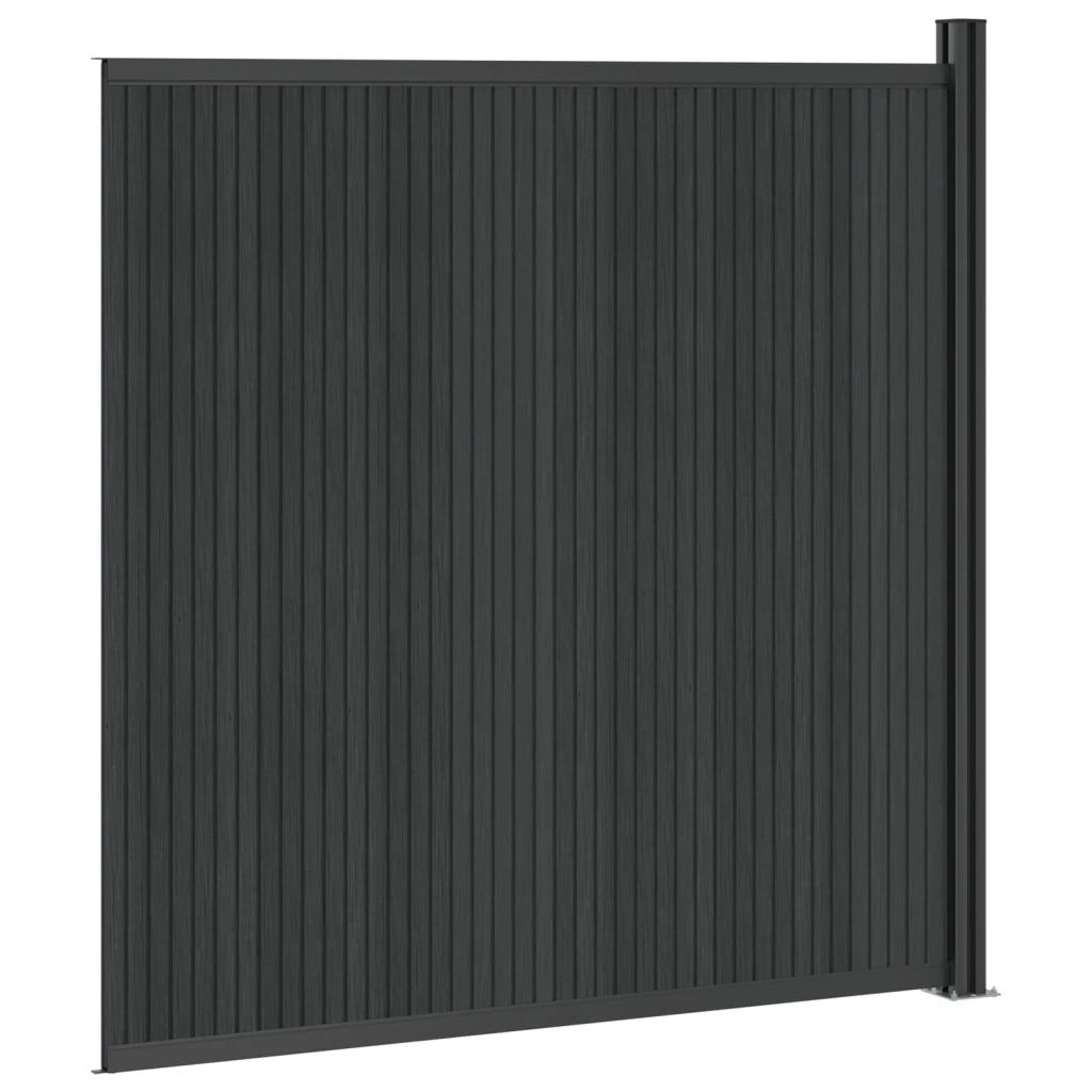 Pannello di recinzione | Recinzione da Giardino WPC e Alluminio Nero