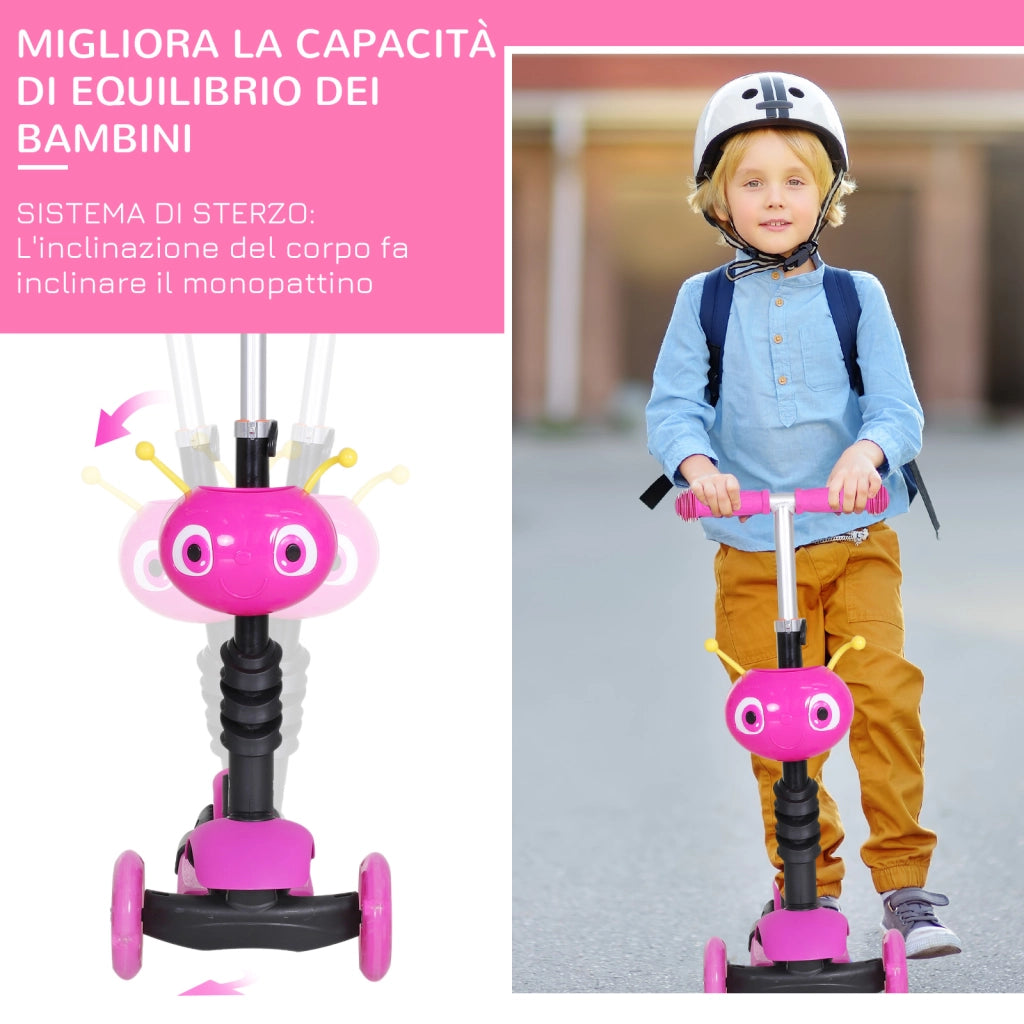 Monopattino per Bambini 3 Ruote con Sedile e Maniglione ¨C zephmum ¨C Altezza Regolabile