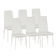 Set Sedie da Pranzo 4 o 6 Pezzi, Sedie Moderne Imbottite per Cucina Soggiorno Sala da Pranzo, Facile Montaggio con Gambe Robuste, Rivestimento in Pelle Sintetica  Bianco - 6 Pezzi