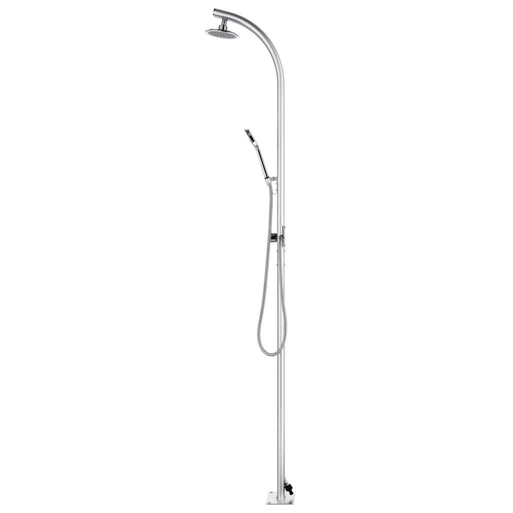 Doccia da Giardino con Base Marrone 220 cm in Alluminio 3070791