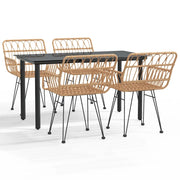 Set da Pranzo da Giardino 5 pz | Set Salotto da Giardino in Polyrattan