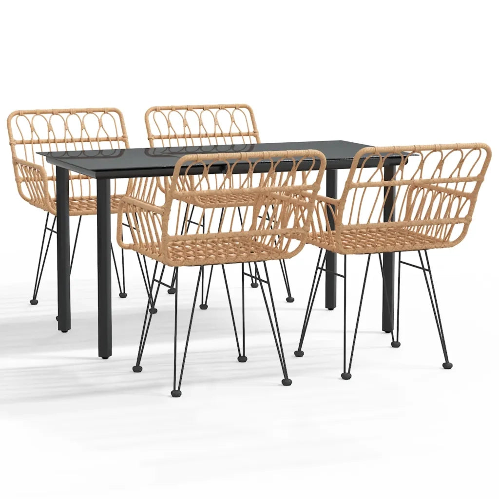 Set da Pranzo da Giardino 5 pz | Set Salotto da Giardino in Polyrattan
