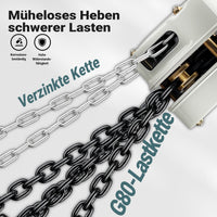 Mini paranco a catena manuale VSK-2, capacità di carico 2 t, altezza di sollevamento 3 m, per sollevare e abbassare carichi pesanti in officine, magazzini e cantieri, per impieghi gravosi