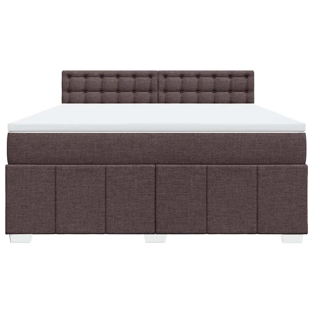 vidaXL Giroletto a Molle con Materasso Marrone Scuro 180x200cm Tessuto