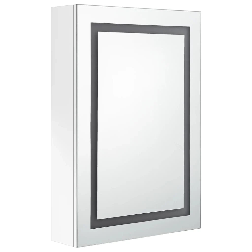 Mobile bagno con specchio LED 50 x 13 x 70 cm bianco lucido 02_0006580