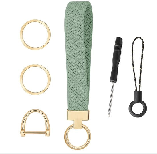 Set di appoggio chiavi 5 pezzi - Appoggio chiavi per auto - Anelli di chiusura - D-Ring - Design a forma di golf - Accessorio di stile