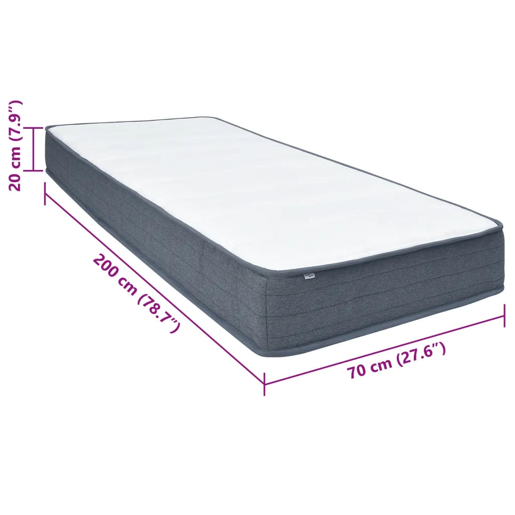 Materasso a Molle Insacchettate 200x70x20 cm Morbidezza Media in Tessuto 4013425