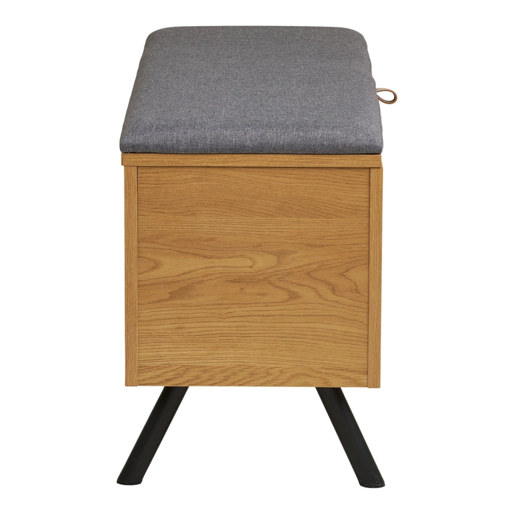 Barco - Panca contenitore effetto rovere 92x33x48 cm