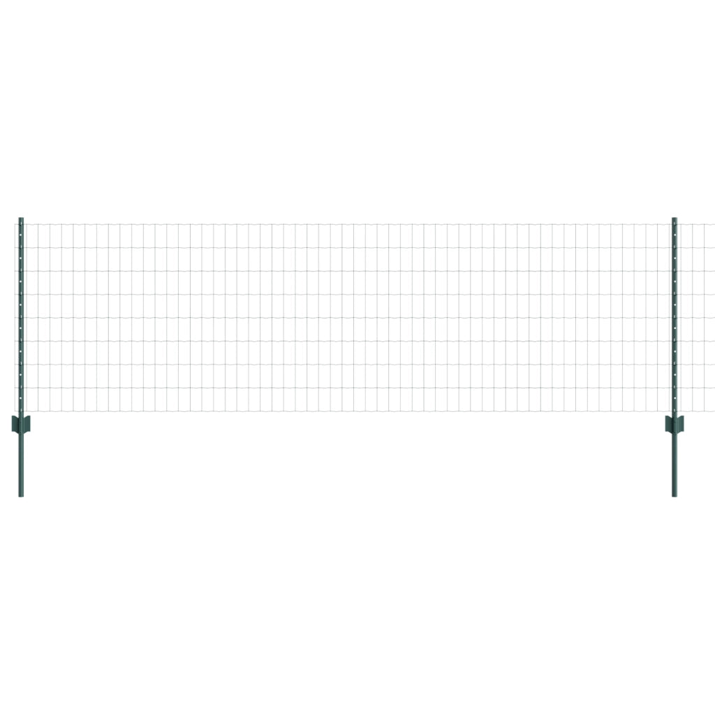Recinzione Euro con 11 Pali Verde 0,8x25 m Acciaio