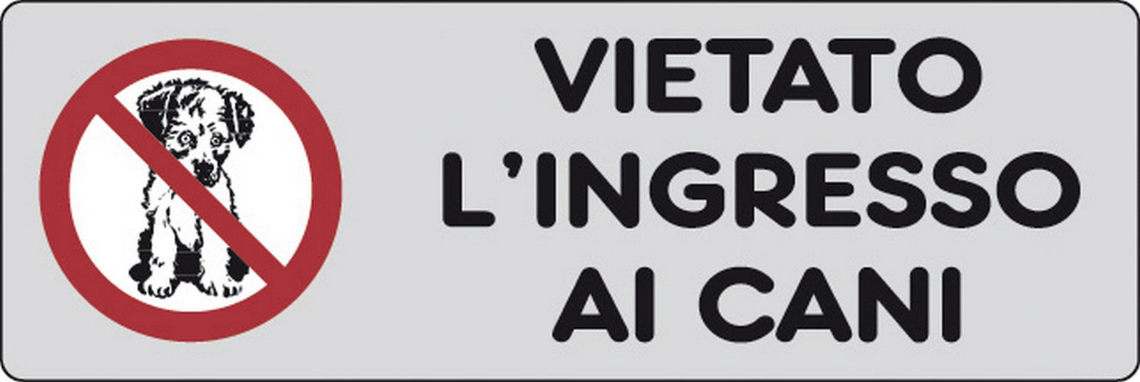 etichetta adesiva 150x50 vietato lingresso cani cod:ferx.26342