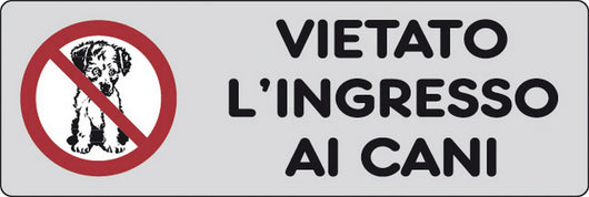 etichetta adesiva 150x50 vietato lingresso cani cod:ferx.26342