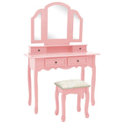Set toeletta e sgabello 100 x 40 x 146 cm rosa 02_0006377