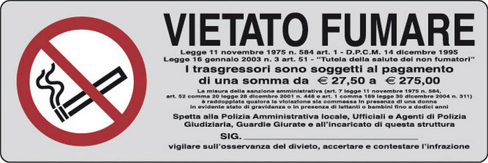 etichetta adesiva 150x50 vietato fumare cod:ferx.26344