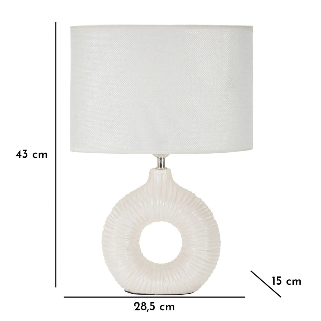 Lampada da Tavolo VKH93, Bianco, Ceramica, 28,5x15x43 cm